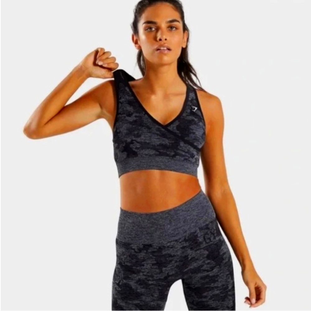 Women's Black Camouflage Sports Bra